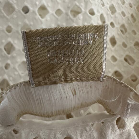 Michael Kors Blouse WMNS S White Short Sleeve Eyelet Back Zip Sheer Breathable - Picture 6 of 6